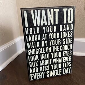 Primitives by Kathy black and white sign